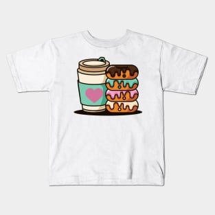 coffee donut lover Kids T-Shirt